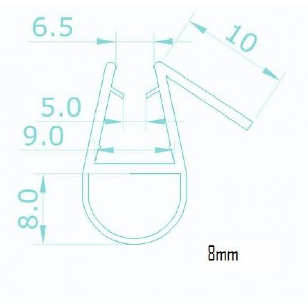 Bath Shower Screen Door Bubble Seal (4mm,6mm, and 8mm glass)